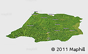 Satellite Panoramic Map of Tahe, single color outside