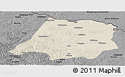 Shaded Relief Panoramic Map of Tahe, darken, desaturated