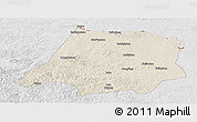 Shaded Relief Panoramic Map of Tahe, lighten, desaturated
