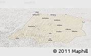 Shaded Relief Panoramic Map of Tahe, lighten, semi-desaturated