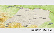 Shaded Relief Panoramic Map of Tahe, physical outside