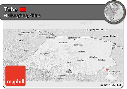 Silver Style Panoramic Map of Tahe