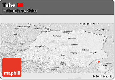 Silver Style Panoramic Map of Tahe