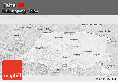 Silver Style Panoramic Map of Tahe