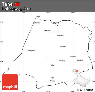 Blank Simple Map of Tahe, cropped outside