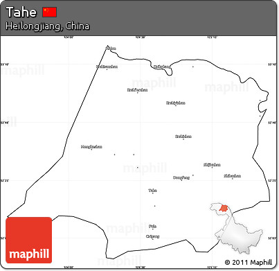 Blank Simple Map of Tahe, cropped outside