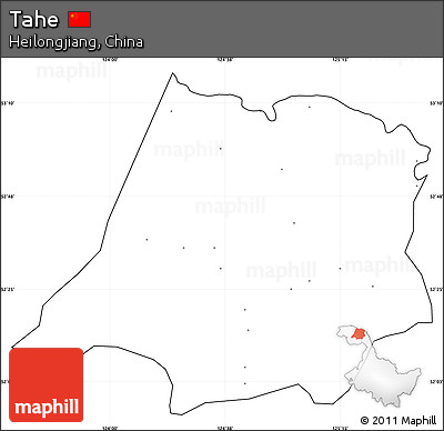 Blank Simple Map of Tahe, cropped outside, no labels