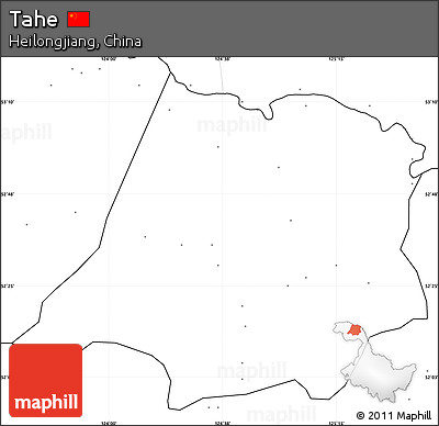 Blank Simple Map of Tahe, no labels