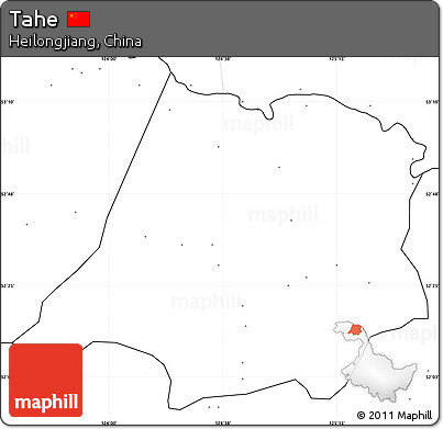 Blank Simple Map of Tahe, no labels