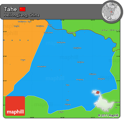Political Simple Map of Tahe