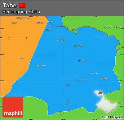 Political Simple Map of Tahe