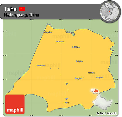 Savanna Style Simple Map of Tahe, cropped outside