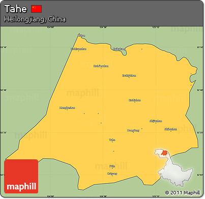 Savanna Style Simple Map of Tahe, cropped outside