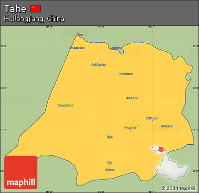 Savanna Style Simple Map of Tahe, cropped outside