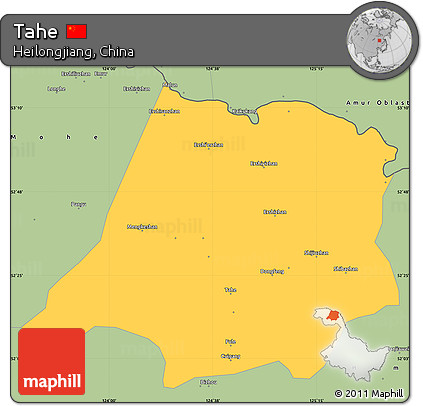 Savanna Style Simple Map of Tahe