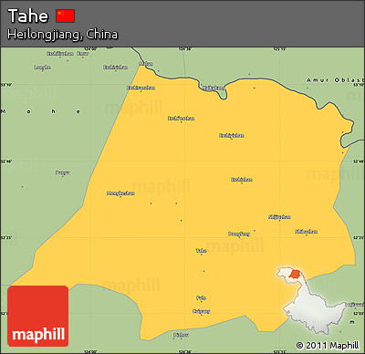 Savanna Style Simple Map of Tahe