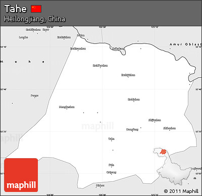 Silver Style Simple Map of Tahe