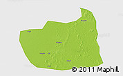 Physical 3D Map of Tailai, single color outside