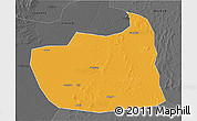 Political 3D Map of Tailai, darken, desaturated
