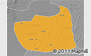 Political 3D Map of Tailai, desaturated