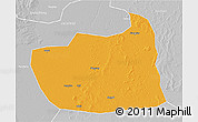 Political 3D Map of Tailai, lighten, desaturated