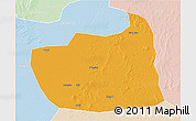 Political 3D Map of Tailai, lighten