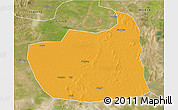 Political 3D Map of Tailai, satellite outside