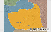 Political 3D Map of Tailai, semi-desaturated