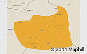 Political 3D Map of Tailai, shaded relief outside