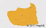 Political 3D Map of Tailai, single color outside