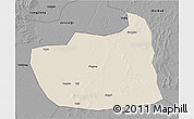 Shaded Relief 3D Map of Tailai, darken, desaturated