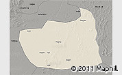 Shaded Relief 3D Map of Tailai, darken, semi-desaturated