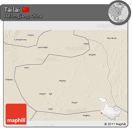 Shaded Relief 3D Map of Tailai