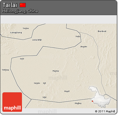 Shaded Relief 3D Map of Tailai