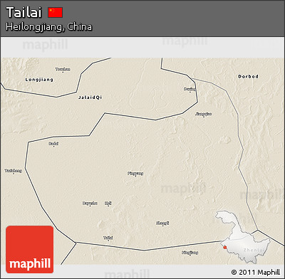 Shaded Relief 3D Map of Tailai