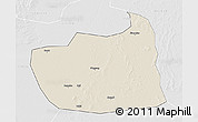 Shaded Relief 3D Map of Tailai, lighten, desaturated