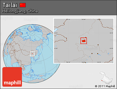 Gray Location Map of Tailai