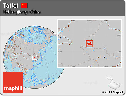 Gray Location Map of Tailai