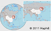 Gray Location Map of Tailai, highlighted country, highlighted parent region, within the entire country