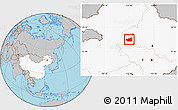 Gray Location Map of Tailai, highlighted country