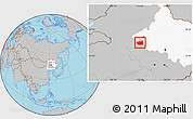 Gray Location Map of Tailai, highlighted parent region