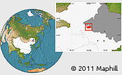 Satellite Location Map of Tailai, highlighted country, highlighted parent region