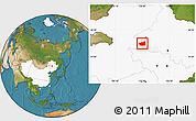 Satellite Location Map of Tailai, highlighted country