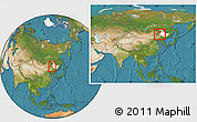 Satellite Location Map of Tailai, highlighted parent region, within the entire country