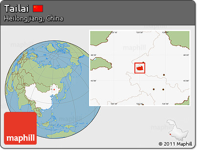 Savanna Style Location Map of Tailai, highlighted country