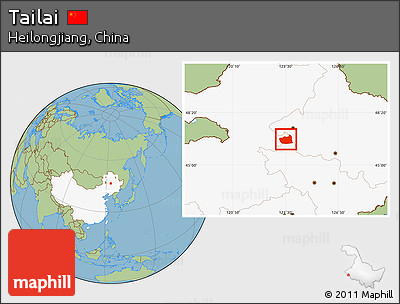 Savanna Style Location Map of Tailai, highlighted country