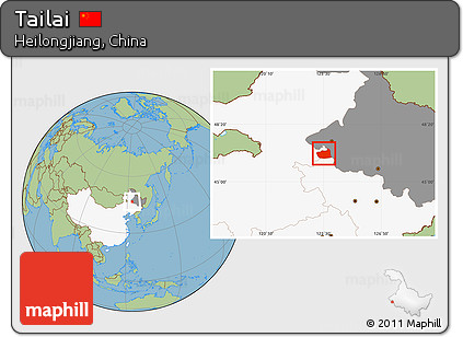 Savanna Style Location Map of Tailai, highlighted country, highlighted parent region