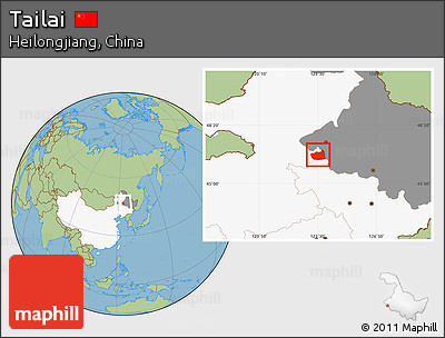 Savanna Style Location Map of Tailai, highlighted country, highlighted parent region
