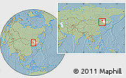 Savanna Style Location Map of Tailai, highlighted parent region, within the entire country, hill shading