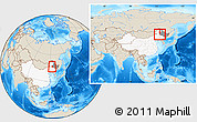 Shaded Relief Location Map of Tailai, highlighted country, highlighted parent region, within the entire country